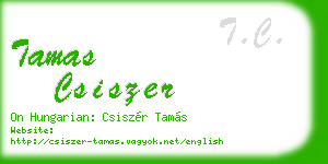 tamas csiszer business card